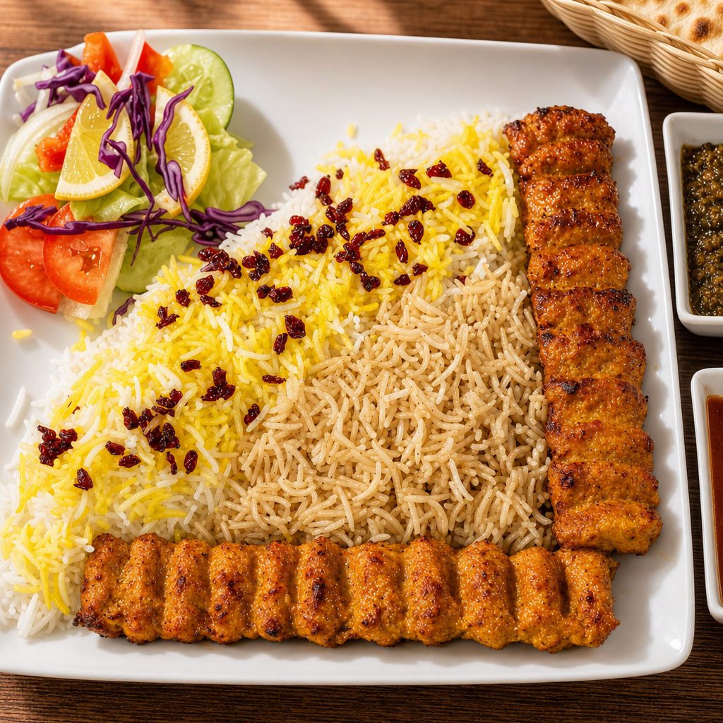 Chicken Kubideh Platter.