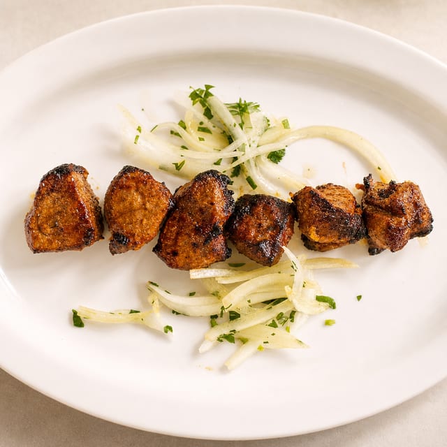 Lamb Tikka Kabob Skewer.