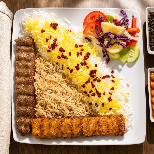Chicken Kubideh & Beef Kubideh Combo.