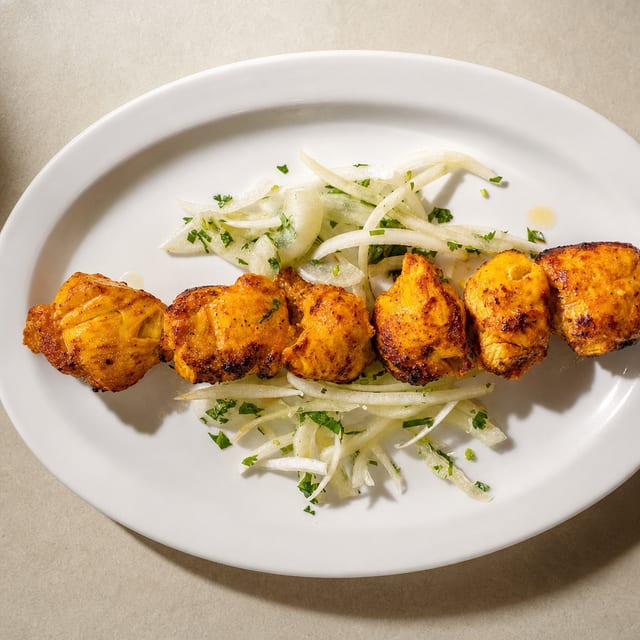 Chicken Tikka Kabob Skewer.